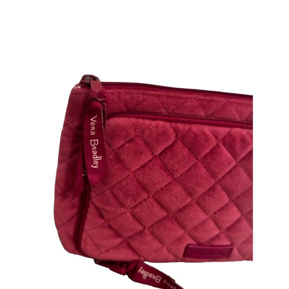 Vera Bradley Compact‎ Organizer Majestic Magenta Quilted Velvet Zipper - Picture 3 of 6